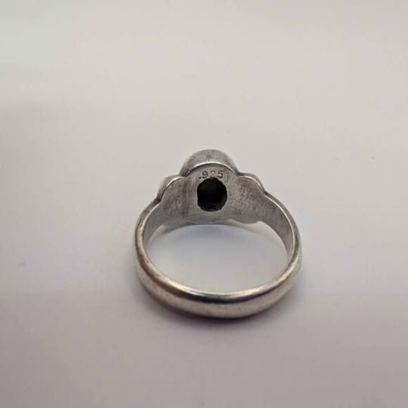 Vintage Malachite Sterling Silver Boho Ring Size 7 3/4 - Picture 4 of 6